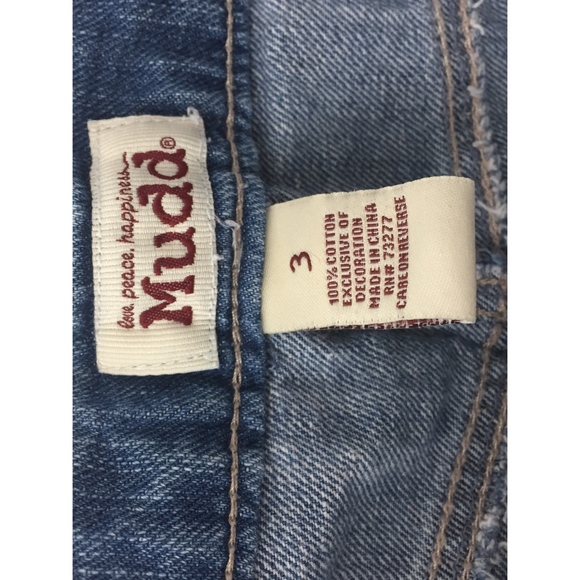 3/$25 Mudd Womans Mini Blue Denim Grunge Shorts - Picture 3 of 6